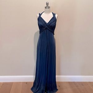 Dusty Blue Grecian Style Maternity Dress, Size Medium